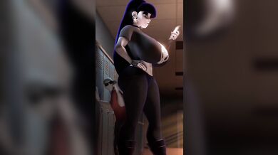 Big booty goth dominates and destroys him with her massive rear
