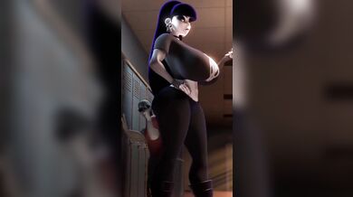 Big booty goth dominates and destroys him with her massive rear