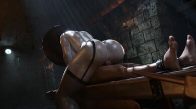 Mistress Lady Dimitrescu Dominates with Her Huge Strap-on Cock, Serving Her Submissive Slave