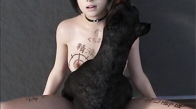 M-Design Dogging: Restrained Pooch in First Person Bestiality Flicks