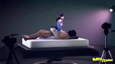 M1llcake's Cowgirl Ride with D.Va's Rotating Cannon