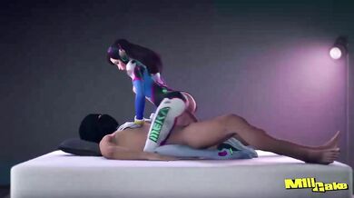 M1llcake's Cowgirl Ride with D.Va's Rotating Cannon