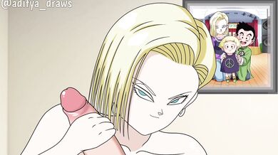 Juicy Android 18's Booty Blasted and Creamed by Aditya's Drawings