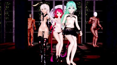 Three Sisters Go BAAM in Masturbation Frenzy [MMD R18]