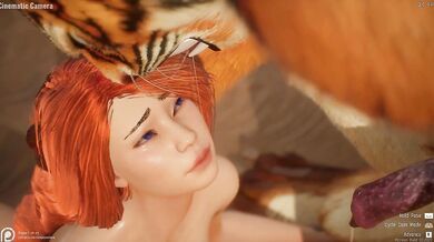 Tiger Fucks Redhead's Throat with his Big Dick