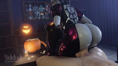 Ghostly Milf's Sexy Ride on Halloween Night