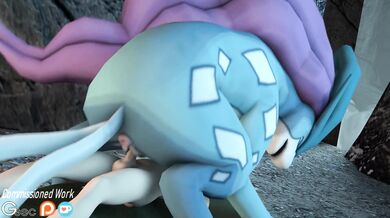 Fucking Suicune with a Glitched Securitron and a Human Male!