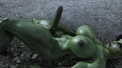 Humongous Cocks: The Futanari Orc's Jerk-off Session in the Downpour