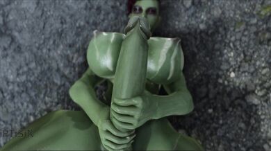 Humongous Cocks: The Futanari Orc's Jerk-off Session in the Downpour