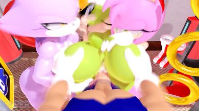 Amy & Blaze's Forbidden Lust for Sonic's Hardcore Action