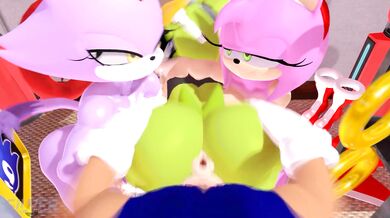 Amy & Blaze's Forbidden Lust for Sonic's Hardcore Action