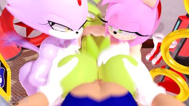 Amy & Blaze's Forbidden Lust for Sonic's Hardcore Action