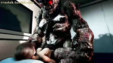 Lustful Lara Croft gets tied up and ravaged by a beastly monster in 'Rrostek'