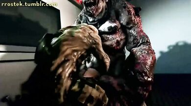 Lustful Lara Croft gets tied up and ravaged by a beastly monster in 'Rrostek'