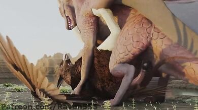 Gryphon Gets Pegged by Dominant Dragon