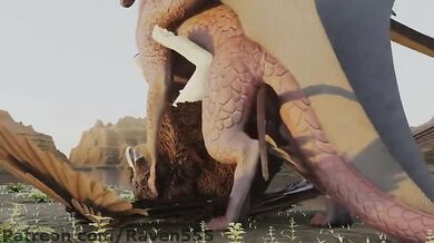 Gryphon Gets Pegged by Dominant Dragon