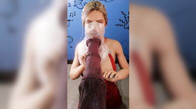 Sexy Elena Gets Jizzed on Her Face While Drinking Milk from the Tit