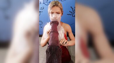 Sexy Elena Gets Jizzed on Her Face While Drinking Milk from the Tit