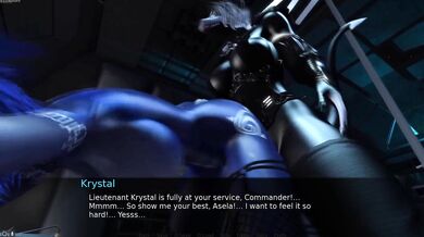 Asshole Commander Asela's Dirty Fantasy with Sexy Space Babe Krystal