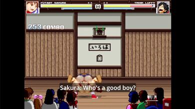 Luffy Receives a Futanari Discipline from Sakura