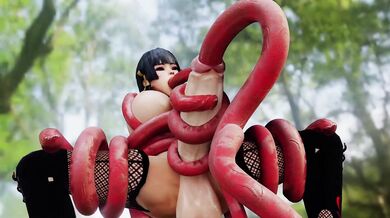 Nyotengu Gets Fucked by Tentacles in 'Tentacle X Nyotengu [fak3d3athSFM]'