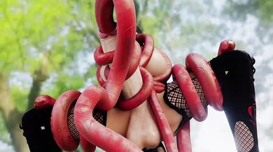 Nyotengu Gets Fucked by Tentacles in 'Tentacle X Nyotengu [fak3d3athSFM]'