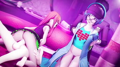 Naughty Futaba and Cute Fuuka Exchange Sensual Touches in a Racy Amateur Video