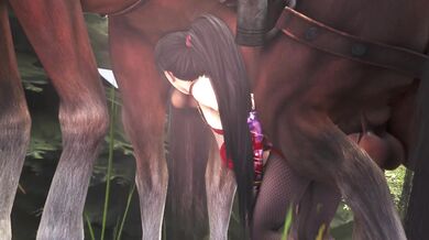 Horse Fucks Momiji Hard in DicesFM Animated Porn Video