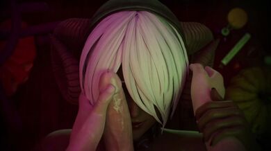 Slutty Angel Gets a Halloween Surprise from Bouquetman!