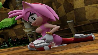 - Amy Rose takes on the monster dong!