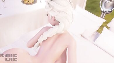 Horny Elsa takes it rough from behind in doggystyle position