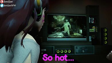 Lady Dimetrescu gets reamed by D.Va's giant futa cock while being force-fed her own farts