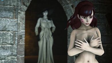 Lady Dimetrescu gets reamed by D.Va's giant futa cock while being force-fed her own farts