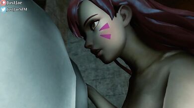 Lady Dimetrescu gets reamed by D.Va's giant futa cock while being force-fed her own farts