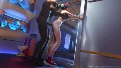 Naughty Kiriko's Huge Cock Fills up Naive Black Girl in Pumping Heals
