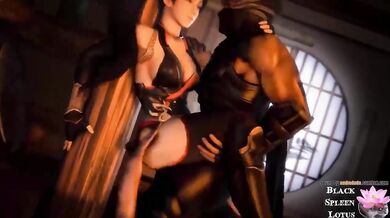 Momiji Gets Ravaged by Ryu Against a Pillar - Black Spleen Lotus