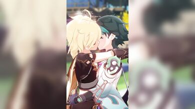 - Horny Lesbian Couple's Wet Tongues in Sensual Lip Lock