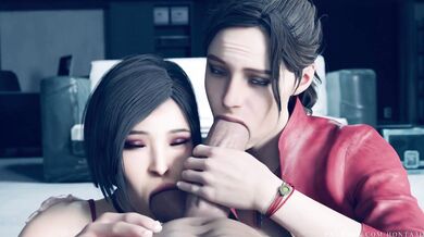 Claire Redfield and Leon Scott Kennedy's Hardcore Threesome with Ada Wong