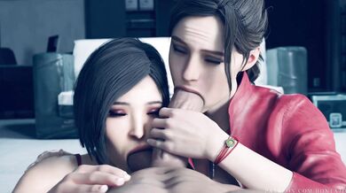 Claire Redfield and Leon Scott Kennedy's Hardcore Threesome with Ada Wong