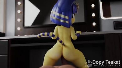 Ankha's Anal Descent on a Fan - Defiled Teskat