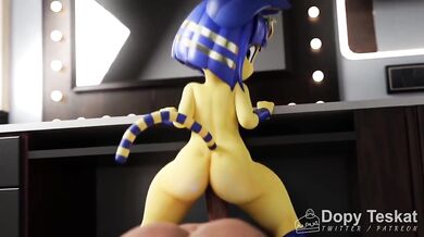Ankha's Anal Descent on a Fan - Defiled Teskat