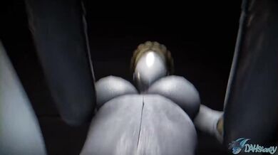Deepthroating Twin [dahsharky's] Cock in Bondage Situation