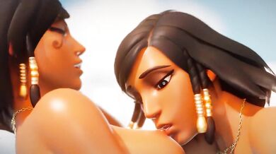 Lesbian Love: Pharahs and Golden Guy [blendingnova]