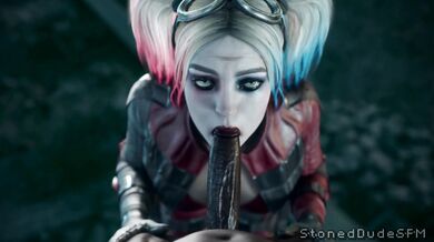 Harley Quinn Gives a Blowjob while Blacked and Stoned