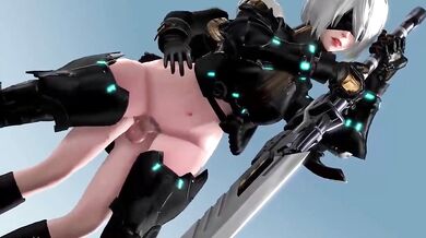 Awkward Tentacle Mishap: 2B's Unforgettable Night with an Exga