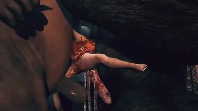 Gangbanged by the Giants: King Kong & Godzilla Double-Team a Busty Beauty