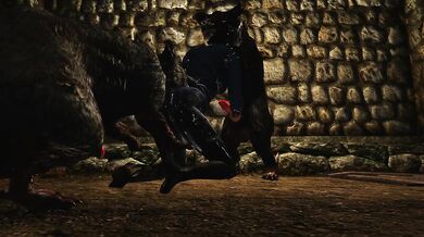 Skyrim Whore Filled with Sexual Desires Robs Beastly Monster's Semen