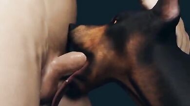 Deep Throating Doggy Style with a Hairy Beast