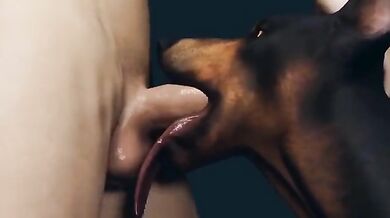 Deep Throating Doggy Style with a Hairy Beast