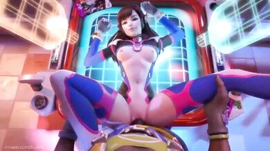 Ellowas Gets Nailed from Behind by D.Va's Hyper Beam in POV Hentai